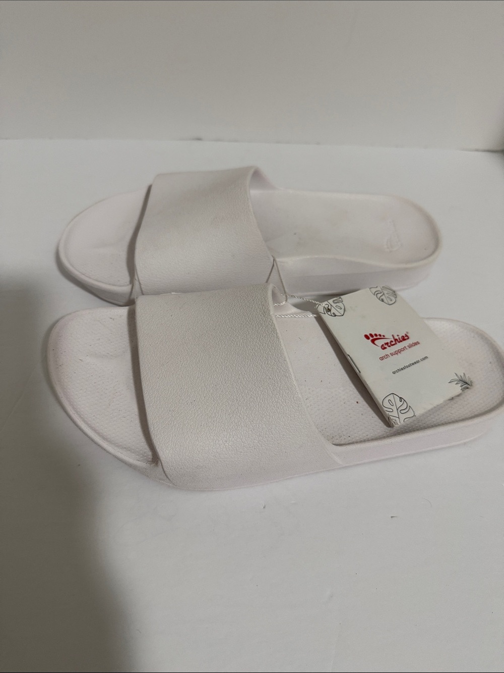 Archies White Unisex Slide Sandals Men’s Size 9 - Picture 2 of 5